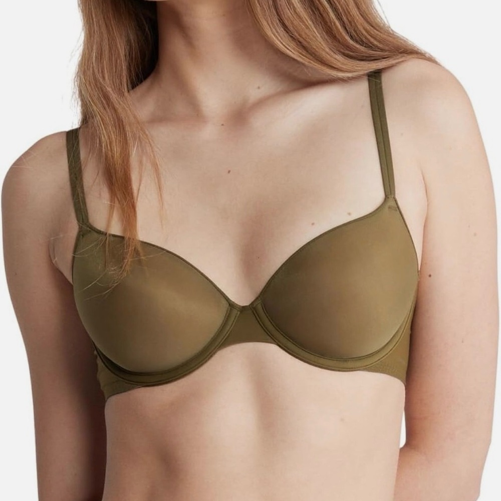 Calvin Klein Women S Sheer Marquisette Lightly Lined Demi Bra  Dark Olive  32B